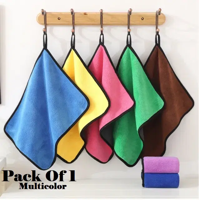 Microfiber Thick Lint & Streak-Free Multipurpose Cleaning Clothes, Multicolor, Pack of 1