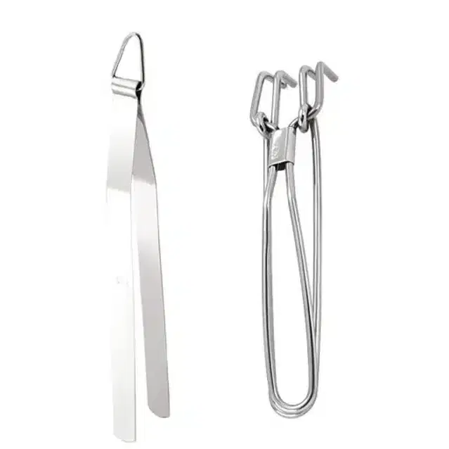 Combo of Stainless Steel Cooking Tongs, Pack of 2, Silver