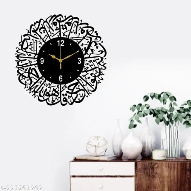 Wooden Wall Clock, Black
