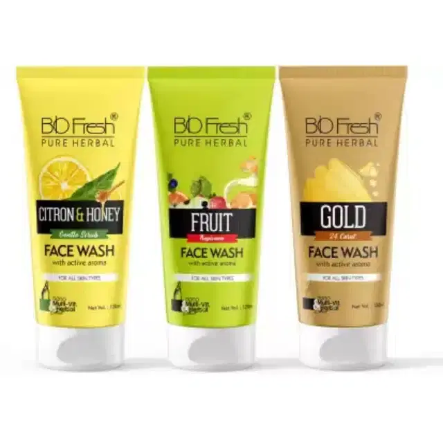 Biofresh Pure Herbal Fruit Face Wash , Pack of 3, 120 ml