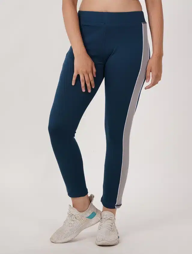 Polyester Solid Tights for Women (Teal, 40)