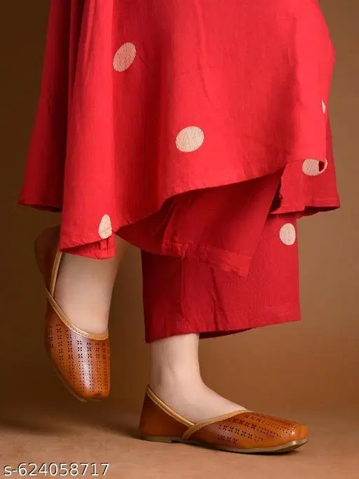 Shoetopia Brown Printed Punjabi Jutti (IND-8)
