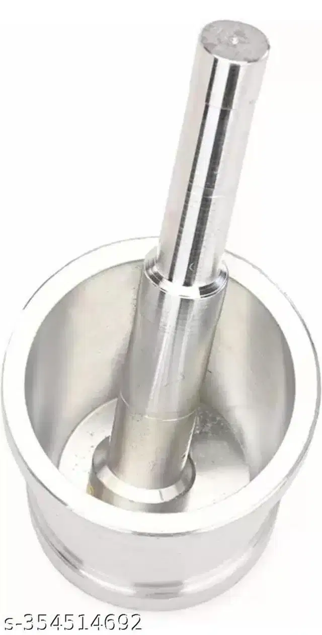 Aluminium Mortar with Pestle Set, Silver