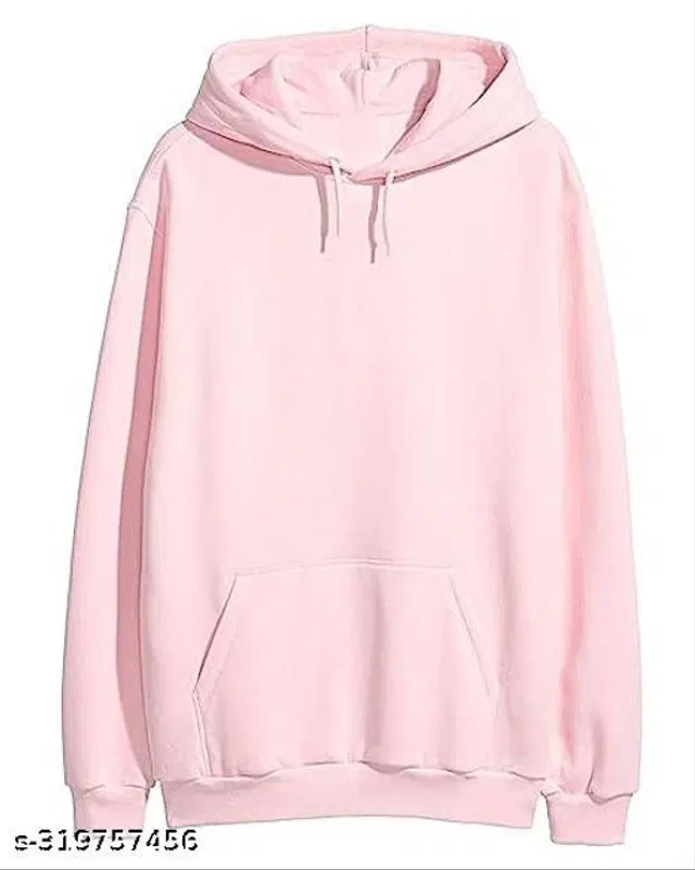 Woolen Hoodie for Women (Baby Pink, S)