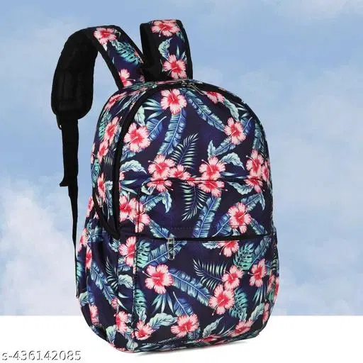Canvas Backpack Bag, Navy Blue