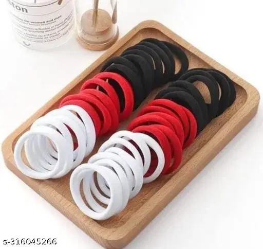 Cotton Hair Bands for Women, Pack of 30 (Multicolor)
