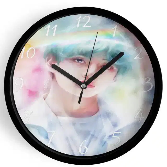 HD Printed Plastic Wall Clock, Multicolor, 10x10 Inches
