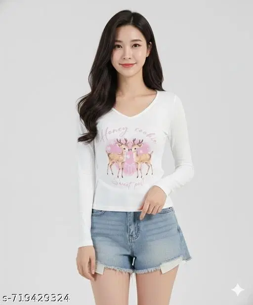 Lycra Top for Women, White (M)