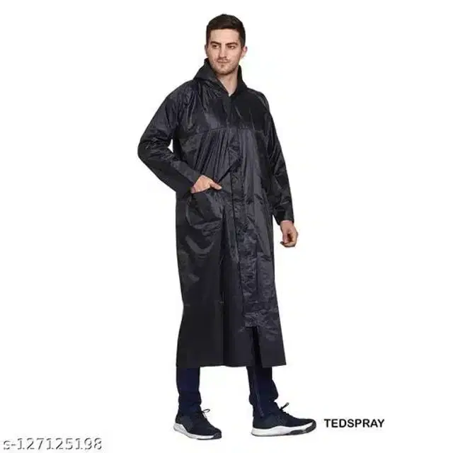Raincoat For Men, Black, L