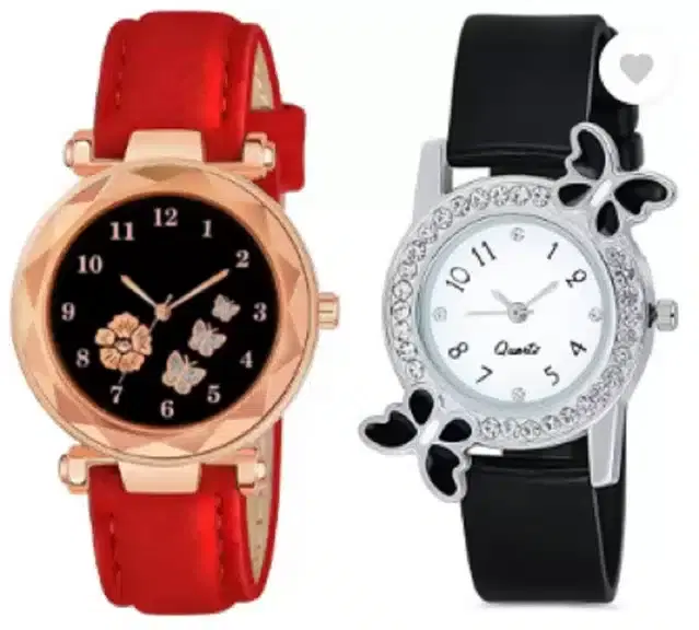 Analog Watch for Women, Pack of 2 (Multicolor)