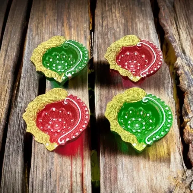 Dual Shaded Clay Diya Set By DiaCraft(Pack)