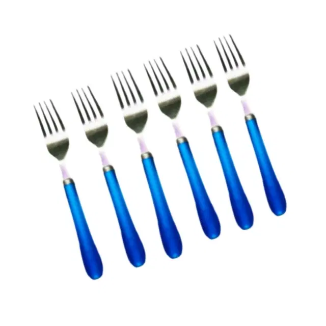 Stainless Steel Fork Set, Pink, Pack of 6