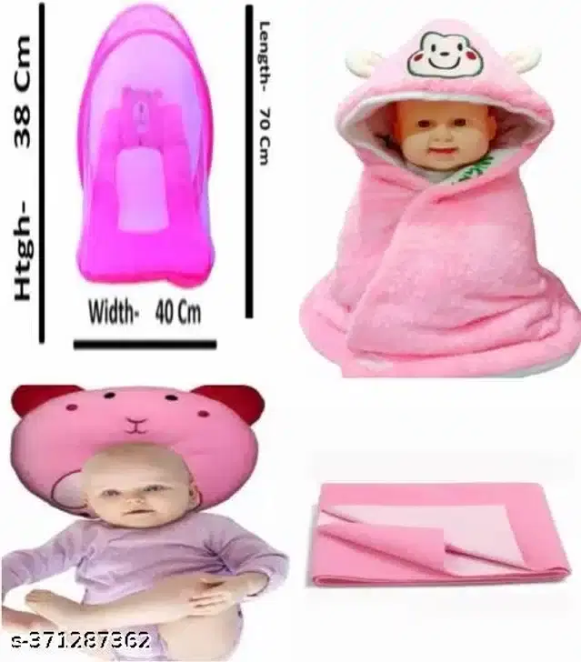 Combo of Baby Sleeping Set, Pink, Set of 4