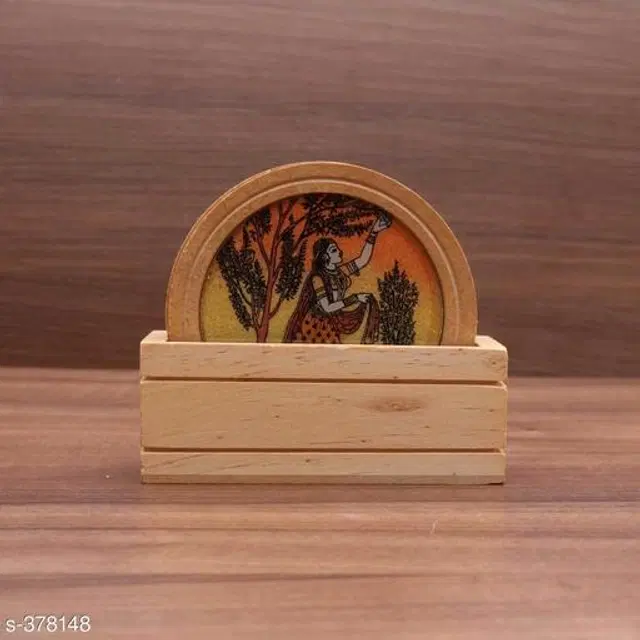 Wooden Tea Coaster, Multicolor