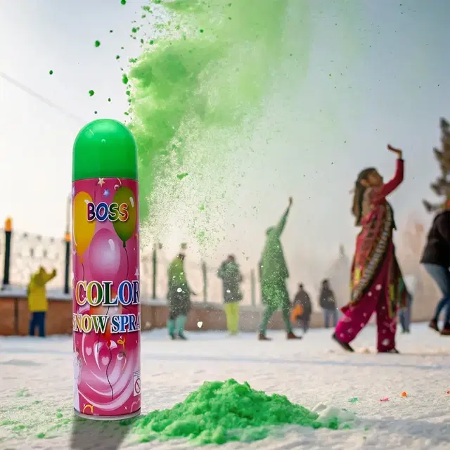 Boss Color Snow Spray 350 ml Green, Pack of 1