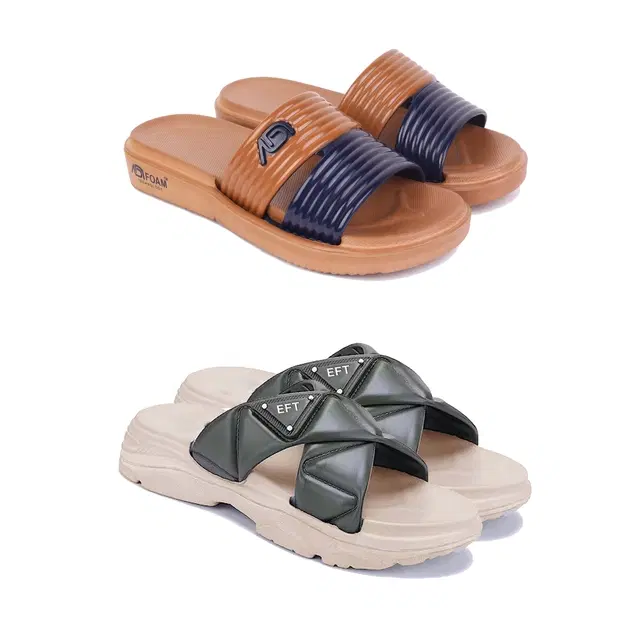 Sliders for Women, Set of 2 (Multicolor, 7)