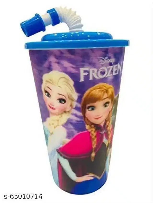 Sipper Glass with Flexible Straw for Kids, Multicolor, 600 ml