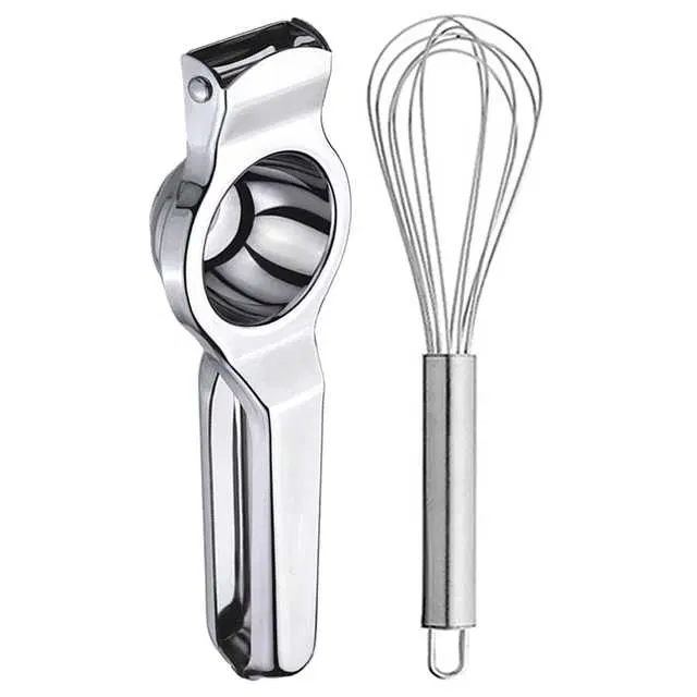 Oc9 Stainless Steel Lemon Squeezer & Egg Whisk Kitchen Tool Set, O-7
