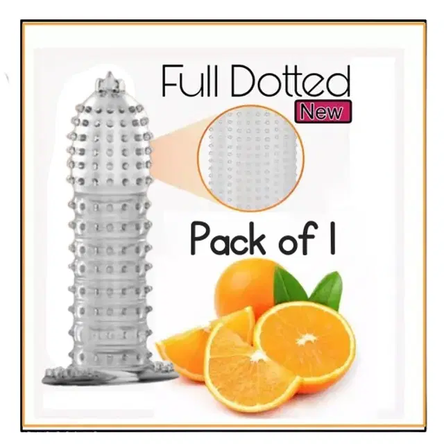 Crystal Dotted Reusable Condom for Men, Transparent