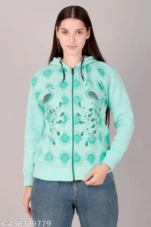 Polyester Sweater for Women (Green, M)