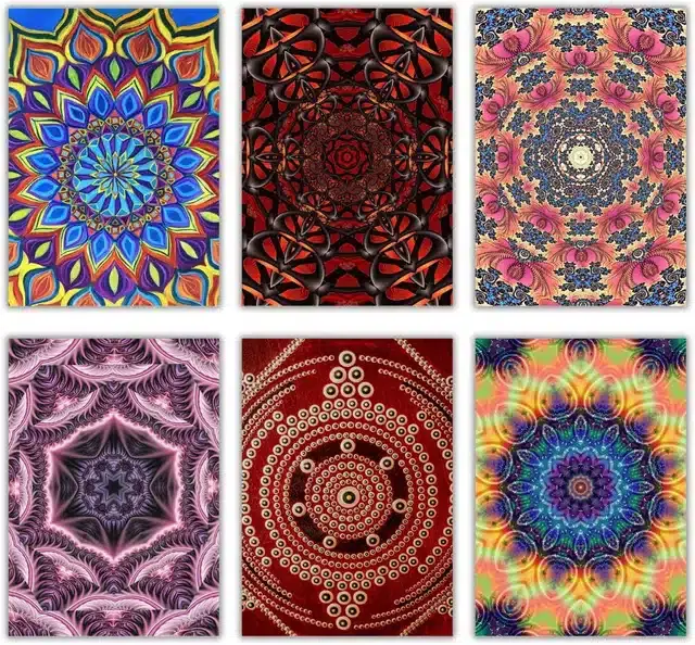 Designer Blank Greeting Cards, Multicolor, Pack of 6