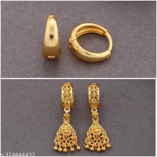 Gold Plated Earring/Stud/Bali Combo For Women'S/Girls