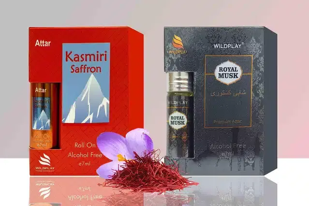 Wildplay Kasmiri Saffron & Royal Musk Roll On Attar, 7 ml, Pack of 2