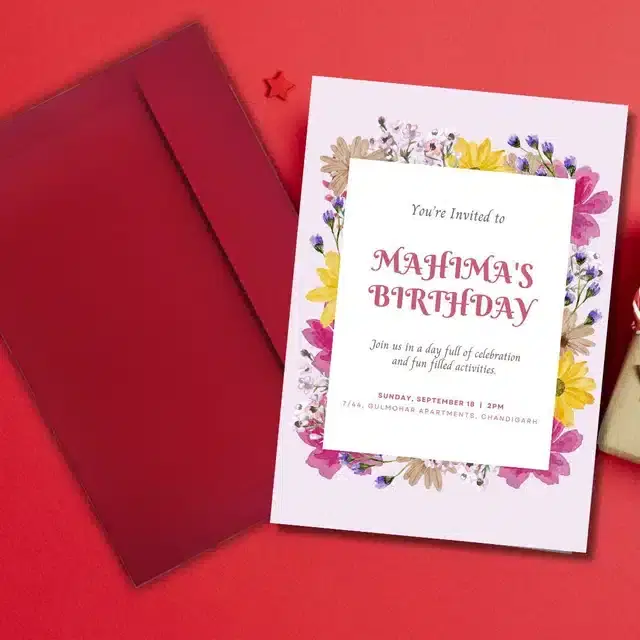 Birthday Party Greetings with Envelope, Multicolor