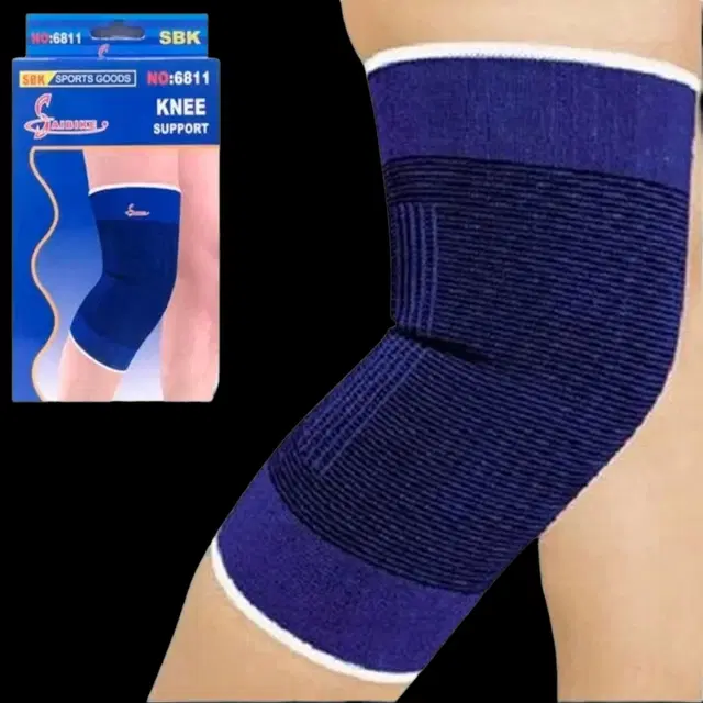 Polyester Solid Knee Sleeves for Women, Blue, Set of 1