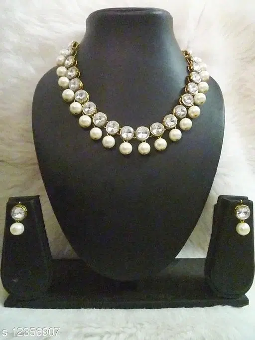 Beautiful Kundan Necklace for Women & Girls, White