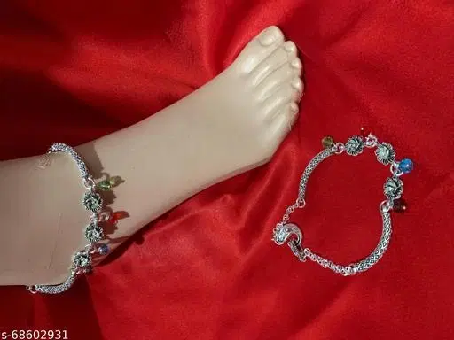 HASTKALA Anklets for Women (Multicolor, Free Size)