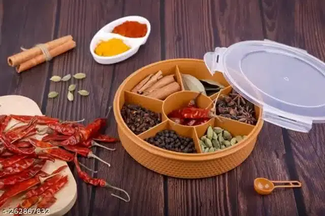 7 in 1 Masala Storage Box, Brown