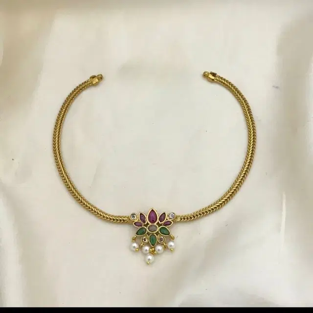 Zircon Gold-plated Copper Jewellery Set for Women (Maroon, Free Size)