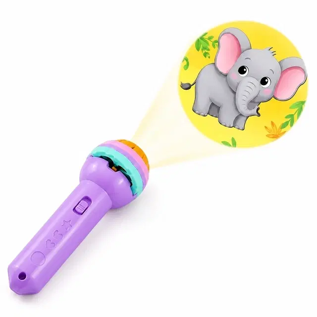 Mini Kids Projection Flashlight Torch with 24 Cartoon Patterns [Multicolor]