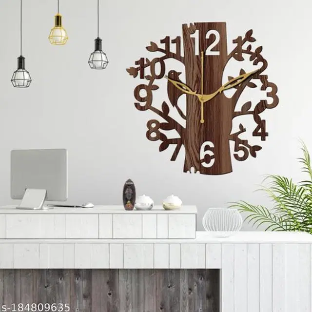 Wooden Wall Clock, Brown