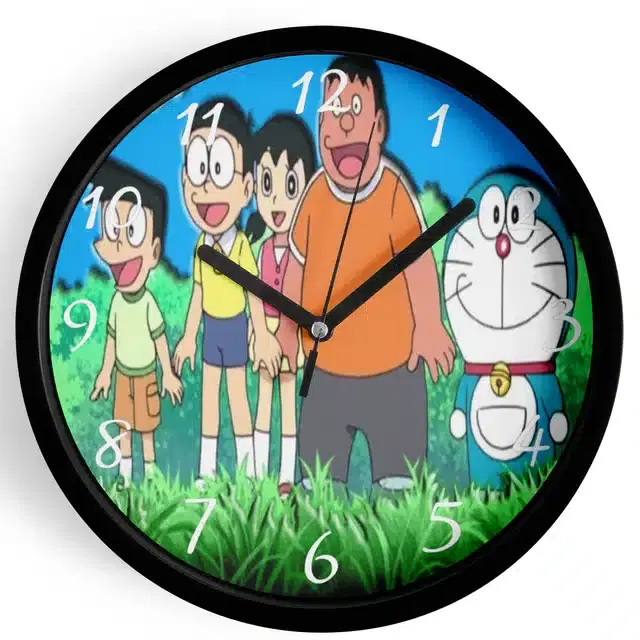 Doraemon Analog Wall Clock, Multicolor, 7 Inches