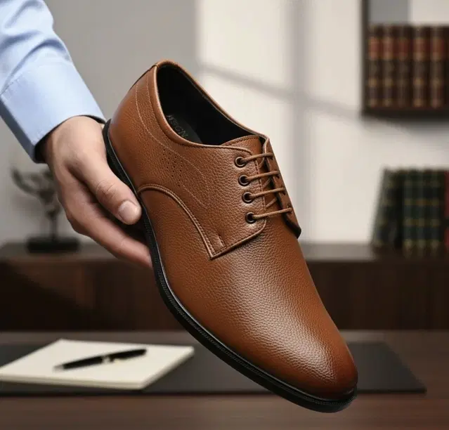 Topway Solid Formal Shoes for Men (Tan, 6)