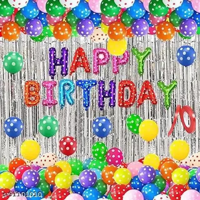Birthday Party Decoration Kit, Multicolor, Set of 33