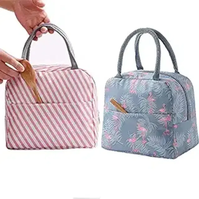 Polyester Printed Lunch Bags, Multicolor, Pack of 2