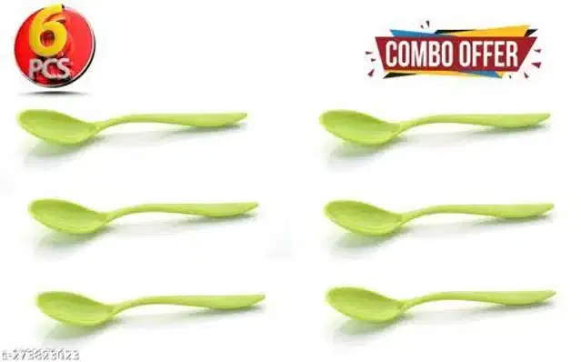 Plastic Spoons Set, Assorted, Pack of 6