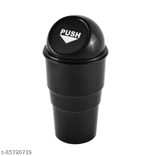 Immutable Portable Mini Car Dustbin/Trash Bin, Black Plastic Dustbin, Black
