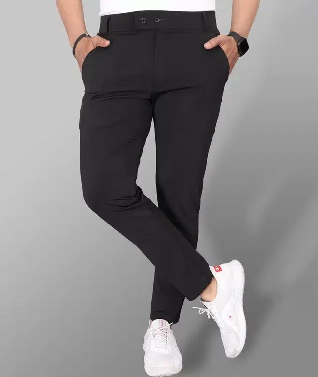 Lycra Blend Trouser for Men (Black, 28)