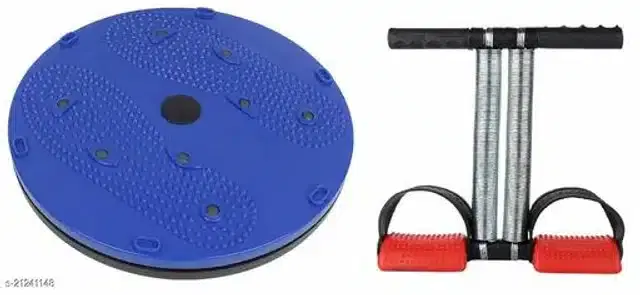 Double Spring Tummy Trimmer with Twister, Multicolor, Set of 2