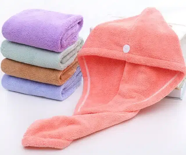Hair Drying Microfiber Towel, Pack of 4, Multicolor, PI-36