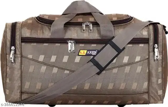 Polyester Trolley Duffel Bag for Men & Women, Brown