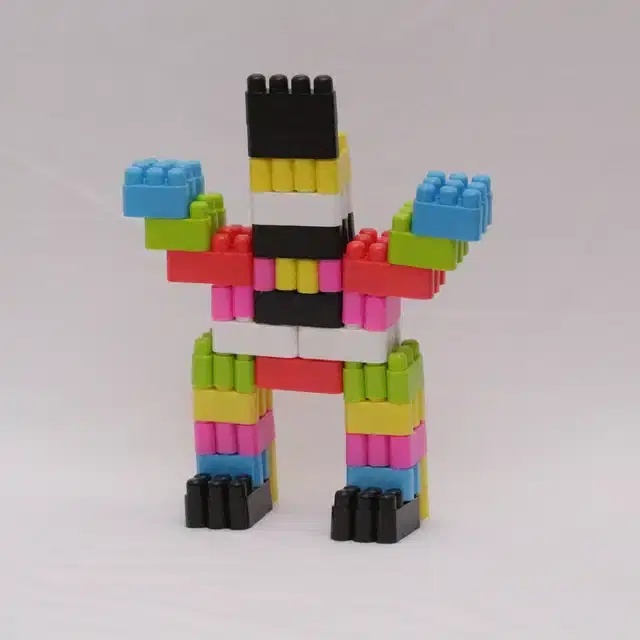 Plastic Educational Big Bullet 70 Pcs Building Blocks Toy Set for Kids, Multicolor