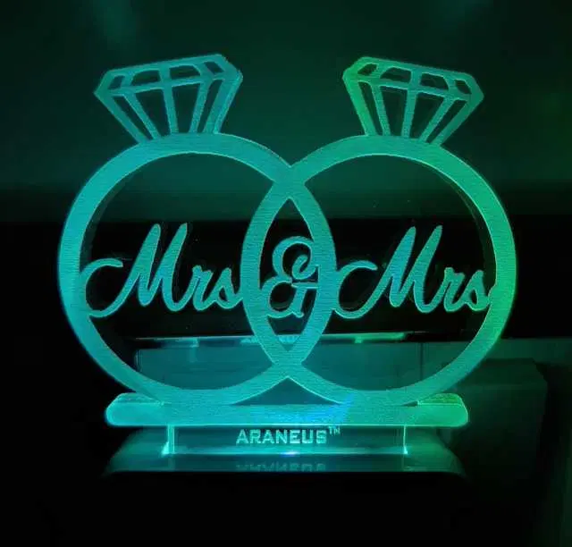 Unicept Mr & Mrs Diamond Ring 7 Color Changing Night Lamp, Multicolor, NE-78