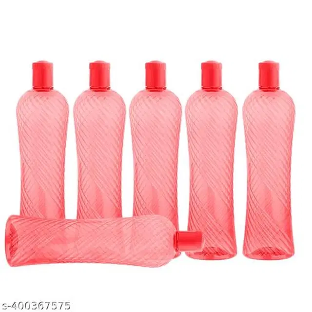 Plastic Water Bottles, Multicolor, 1000 ml, Pack of 6