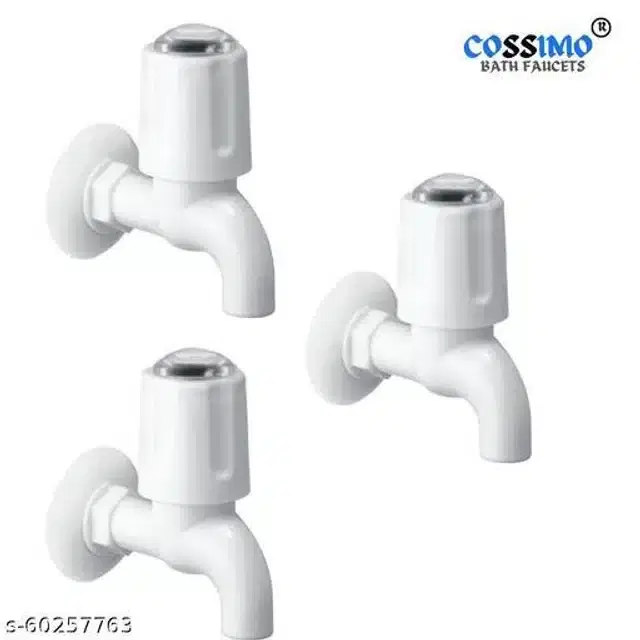 Bathroom Tap, White, Pack Of 3