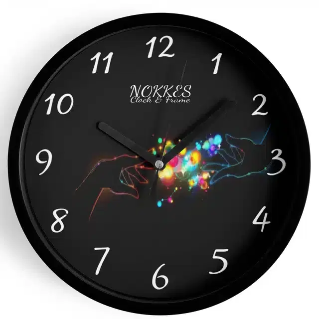Plastic Printed Wall Clock, Multicolor, 7 Inches